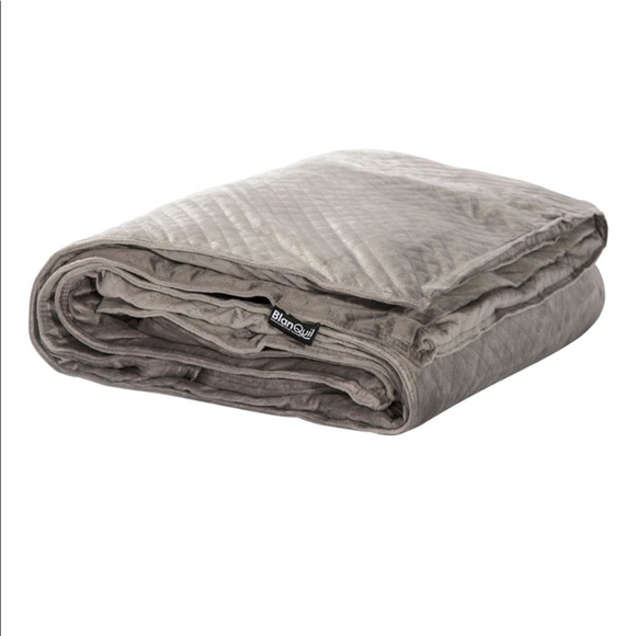 BlanQuil Quilted Weighted Blanket W/ Removable Cover (Charcoal 20lb) - Picture 5 of 11